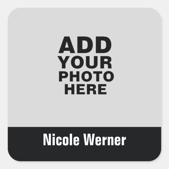 Keepsake photography name square sticker (Front)