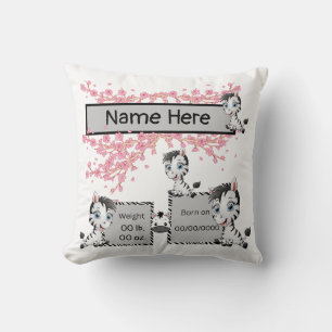 Keepsake pillow of new baby's birth.