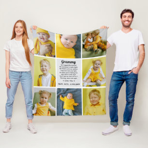 Keepsake Poem to Grandma Nana from Grandkids Photo Fleece Blanket