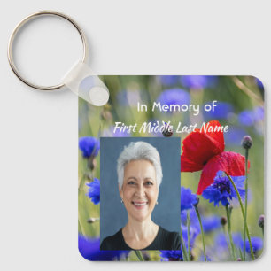 Keepsake  Poppy Cornflower Meadow Memorial Key Ring