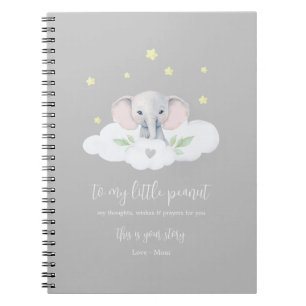 Keepsake Pregnancy Journal Grey Modern Elephant