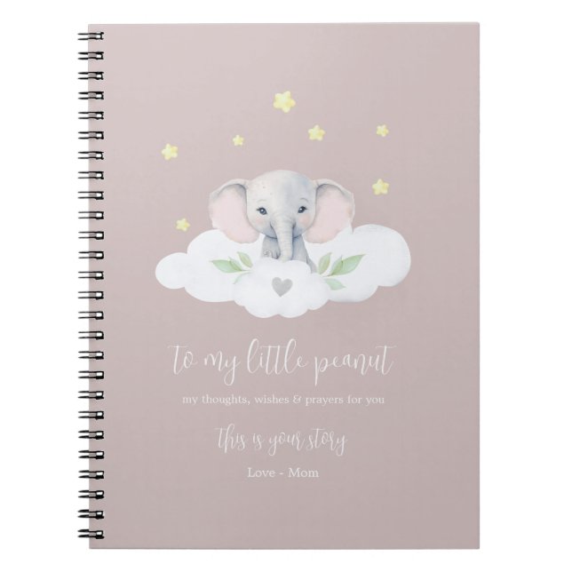 Keepsake Pregnancy Journal Pink Modern Elephant (Front)