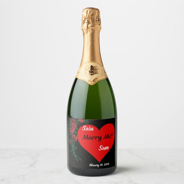 Keepsake Proposal Boxes Sparkling Wine Label (Front)