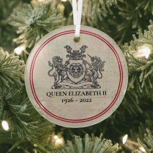 Keepsake Queen Elizabeth II 1926-2022 Glass Tree Decoration