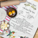 Keepsake Recipe Template Watercolor Hummingbird  Tea Towel<br><div class="desc">Keepsake recipe kitchen gift towel with gorgeous watercolor hummingbirds trimming the bottom.  Meaningful gift to personalise for someone you love with a favourite recipe.  Message me if you are unable to find the right design and I will create if for you.</div>