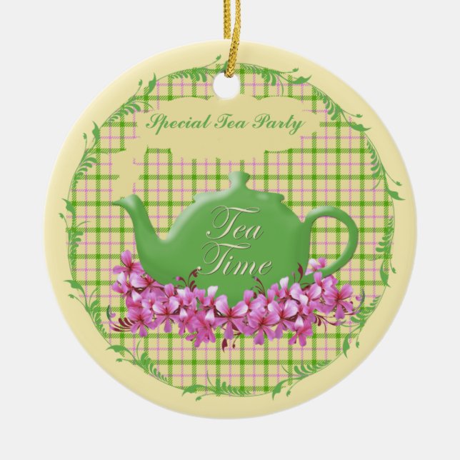 Keepsake Tea Time Teapot Ceramic Tree Decoration (Front)