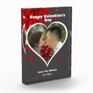 Keepsake Valentine   Red Hearts  Your Photo Block