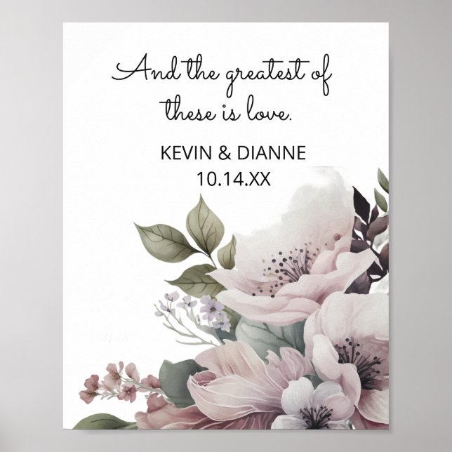 Keepsake Wedding Date Custom Love  Poster (Front)