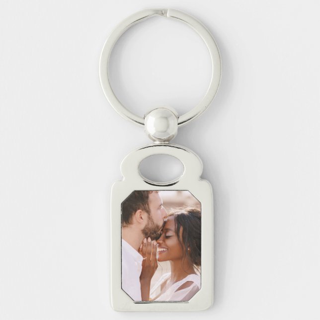 Keepsake Weddings Photo Newlywed Modern Key Ring (Front)