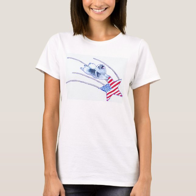 Kees Riding on Flag Star T shirt (Front)