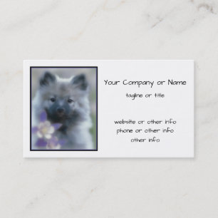 Keeshond and Columbine  - Dog Photograph Business Card