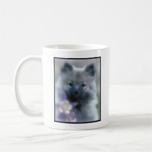 Keeshond and Columbine - Dog Photograph Coffee Mug