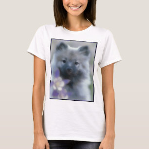 Keeshond and Columbine  - Dog Photograph T-Shirt
