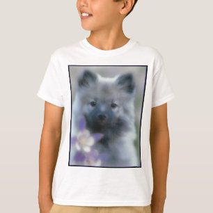 Keeshond and Columbine - Dog Photograph T-Shirt