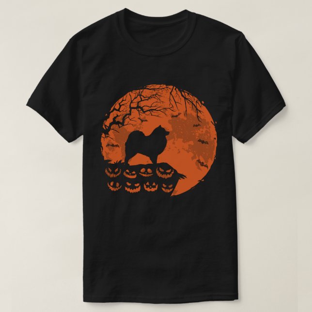 Keeshond And Moon Halloween Costume Dog Lover Gift T-Shirt (Design Front)