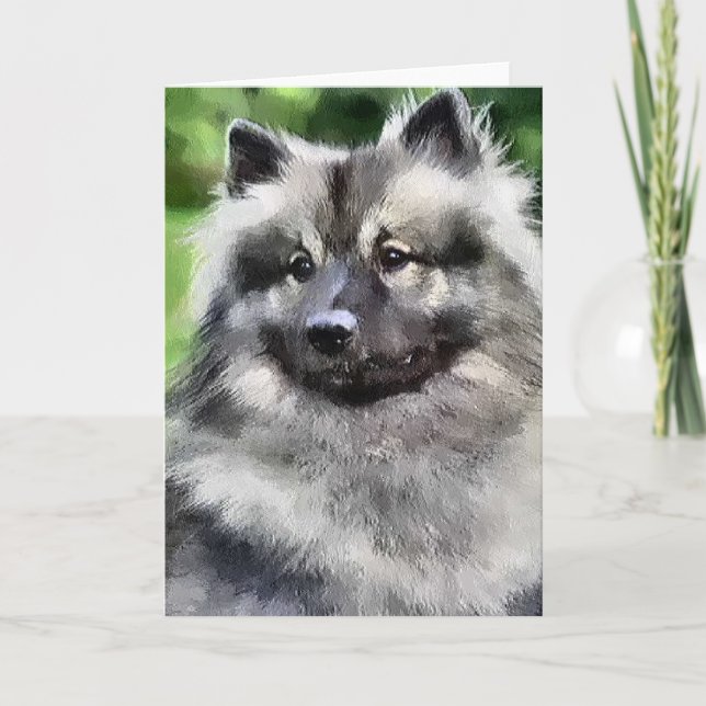 Keeshond Art Gifts Card (Front)
