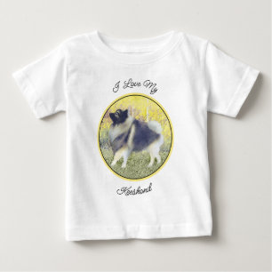 Keeshond Aspen Painting - Cute Original Dog Art Baby T-Shirt