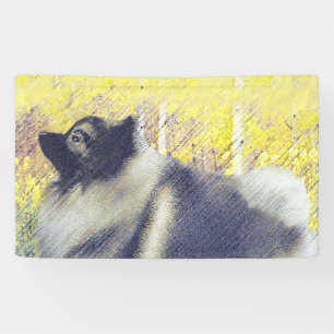 Keeshond Aspen Painting - Cute Original Dog Art Banner