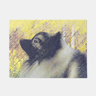 Keeshond Aspen Painting - Cute Original Dog Art Doormat