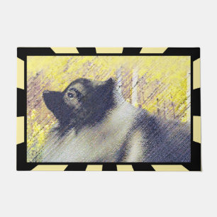 Keeshond Aspen Painting - Cute Original Dog Art Doormat