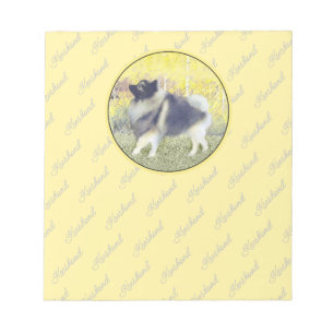 Keeshond Aspen Painting - Cute Original Dog Art Notepad