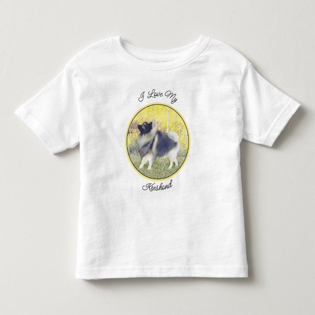 Keeshond Aspen Painting - Cute Original Dog Art Toddler T-Shirt (Front)