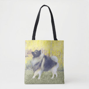 Keeshond Aspen Painting - Cute Original Dog Art Tote Bag
