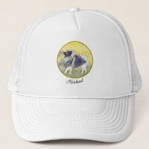 Keeshond Aspen Painting - Cute Original Dog Art Trucker Hat