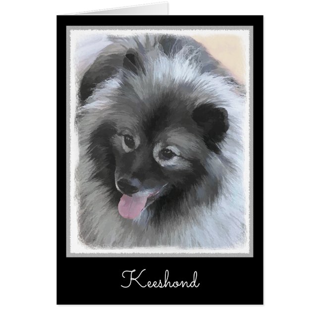 Keeshond Bailey Painting - Cute Original Dog Art (Front)