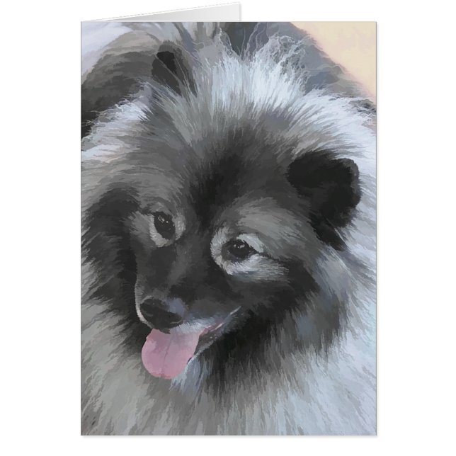 Keeshond Bailey Painting - Cute Original Dog Art (Front)