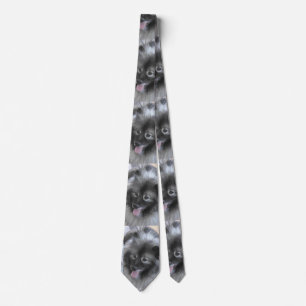 Keeshond Bailey Painting - Cute Original Dog Art Tie