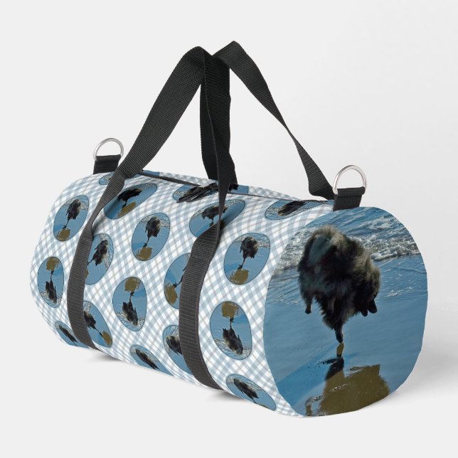 Keeshond Ballet Photograph Cute Original Dog Art Duffle Bag (Left Corner)