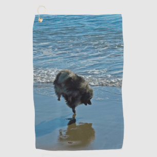 Keeshond Ballet Photograph - Cute Original Dog Art Golf Towel