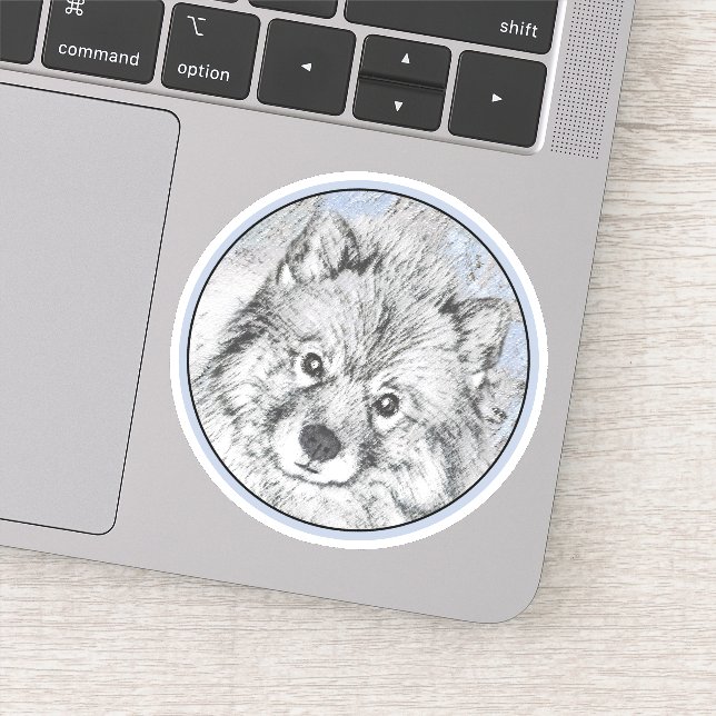 Keeshond Beth Painting - Cute Original Dog Art (Detail)