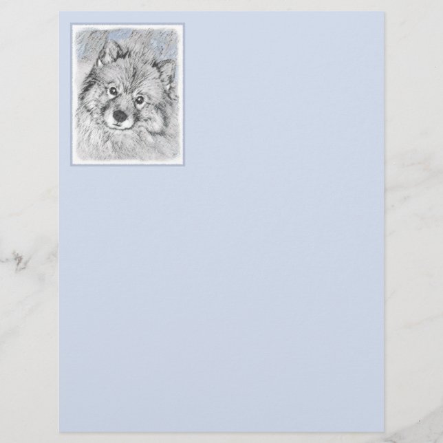 Keeshond Beth Painting - Cute Original Dog Art (Front)