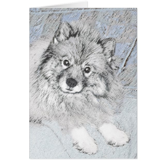 Keeshond Beth Painting - Cute Original Dog Art (Front)