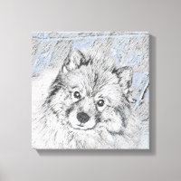 Keeshond Beth Painting - Cute Original Dog Art