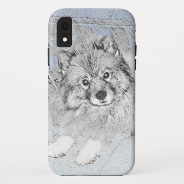 Keeshond Beth Painting - Cute Original Dog Art Case-Mate iPhone Case (Back)