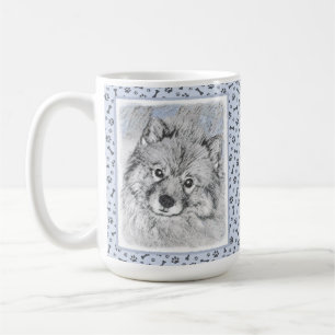 Keeshond Beth Painting - Cute Original Dog Art Coffee Mug
