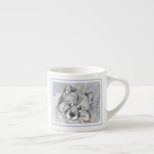 Keeshond Beth Painting - Cute Original Dog Art Espresso Cup