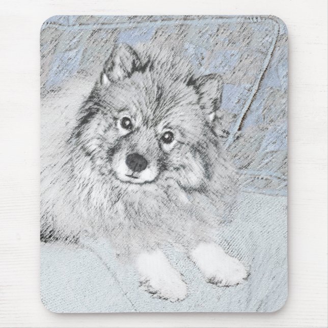 Keeshond Beth Painting - Cute Original Dog Art Mouse Mat (Front)