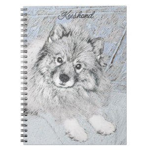 Keeshond Beth Painting - Cute Original Dog Art Notebook