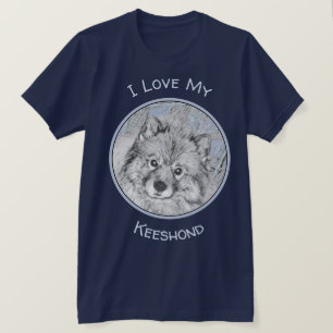 Keeshond Beth Painting - Cute Original Dog Art T-Shirt