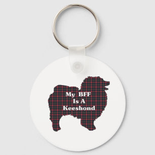 Keeshond BFF Gifts Key Ring