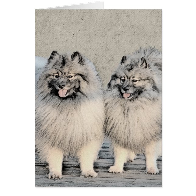 Keeshond Brothers Painting - Original Dog Art (Front)