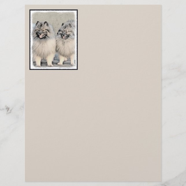 Keeshond Brothers Painting - Original Dog Art (Front)