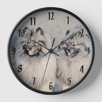 Keeshond Brothers Painting - Original Dog Art