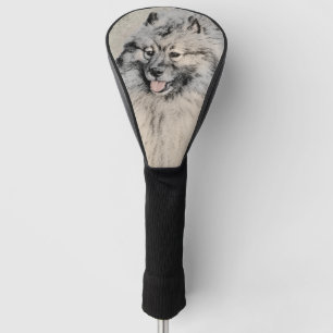 Keeshond Brothers Painting - Original Dog Art Golf Head Cover