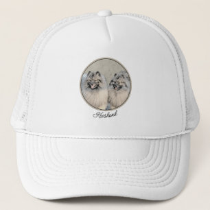 Keeshond Brothers Painting - Original Dog Art Trucker Hat