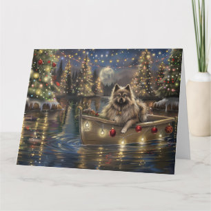 Keeshond Christmas Festive Voyage Card